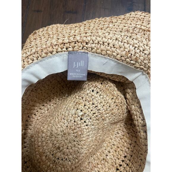 J. Jill Brown Women’s Woven Straw Tote Handbag Beach/hat tan combo . - Picture 5 of 8
